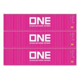 Athearn 17435 N Scale 40' High Cube Container ONE 3 Pack #2 1 Athearn 17435 N Scale 40' High Cube Container ONE 3 Pack #2