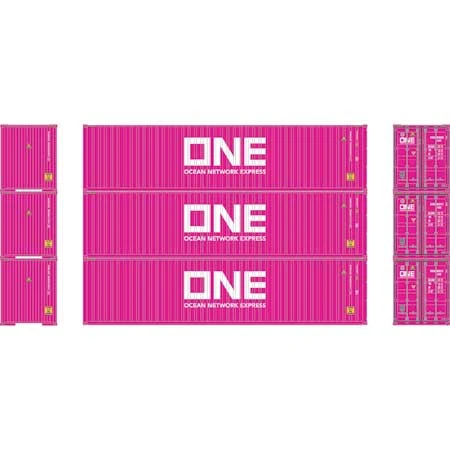 Athearn 17435 N Scale 40' High Cube Container ONE 3 Pack #2 2 Athearn 17435 N Scale 40' High Cube Container ONE 3 Pack #2 - Image 2