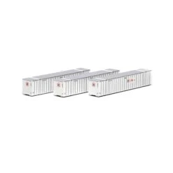 Athearn 17654 N Scale 53' Stoughton Intermodal Container 3-Pack HUB White