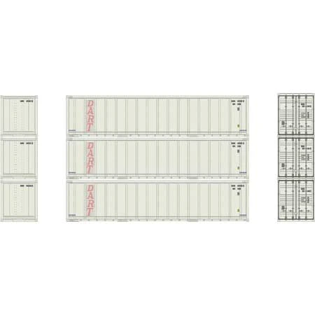 Athearn 17708 N Scale 40' Smooth Side Container DART 3 Pack 2 Athearn 17708 N Scale 40' Smooth Side Container DART 3 Pack - Image 2