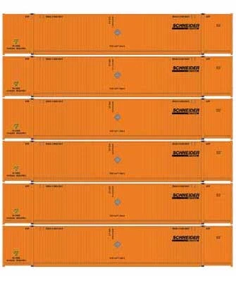 Athearn 18045 N Scale 53' CIMC Intermodal Container Schneider SNLU 6 Pack #2 1 Athearn 18045 N Scale 53' CIMC Intermodal Container Schneider SNLU 6 Pack #2
