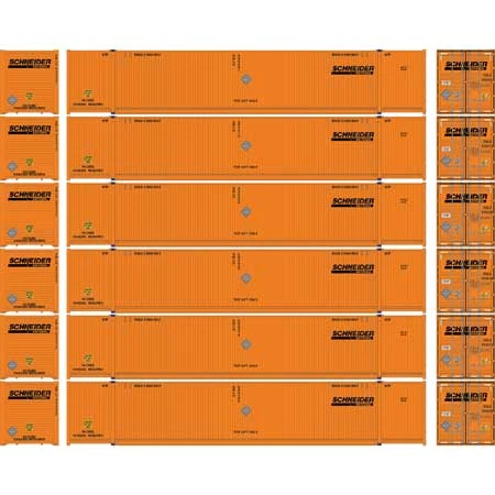 Athearn 18045 N Scale 53' CIMC Intermodal Container Schneider SNLU 6 Pack #2 2 Athearn 18045 N Scale 53' CIMC Intermodal Container Schneider SNLU 6 Pack #2 - Image 2