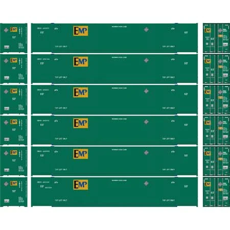 Athearn 18050 N Scale 53' CIMC Intermodal Container EMP EMHU 6 Pack #1 2 Athearn 18050 N Scale 53' CIMC Intermodal Container EMP EMHU 6 Pack #1 - Image 2