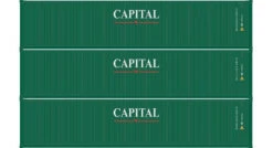 Athearn 20102 N Scale 40' Low Cube Container Capital CLHU 3 Pack #1
