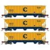 Athearn 27406 N Scale PS 4427 Covered Hopper Chessie System B&O 3 Pack