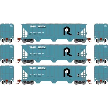 Athearn 27418 N Scale PS 4427 Covered Hopper "The Rock" ROCK 3 Pack 2 Athearn 27418 N Scale PS 4427 Covered Hopper "The Rock" ROCK 3 Pack - Image 2