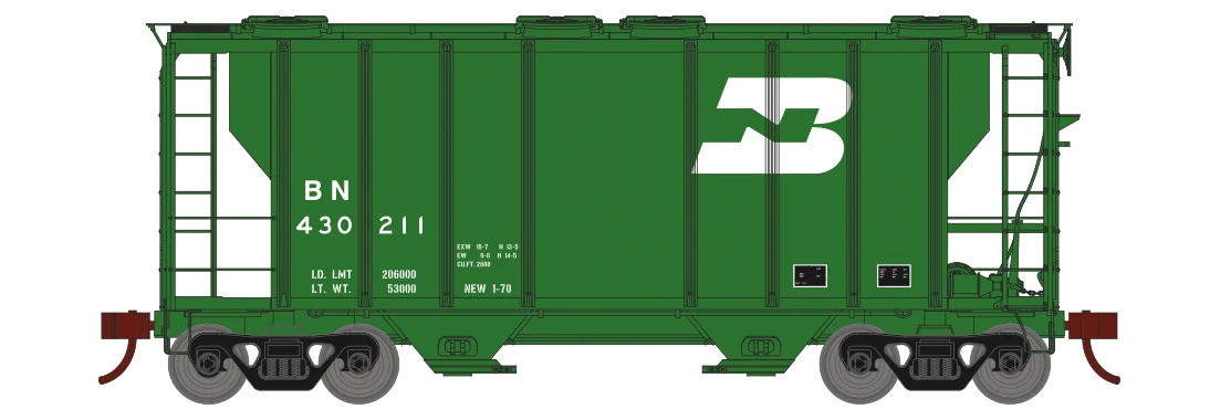 Athearn 63806 HO Scale PS-2 2600 Covered Hopper Burlington Northern BN 430222 1 Athearn 63806 HO Scale PS-2 2600 Covered Hopper Burlington Northern BN 430222