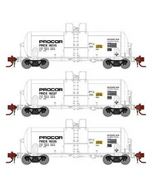 Athearn Genesis GN15324 N Scale 13,000 Gallon Acid Tank Car Procor "White" PROX 3 Pack 1 Athearn Genesis GN15324 N Scale 13,000 Gallon Acid Tank Car Procor "White" PROX 3 Pack