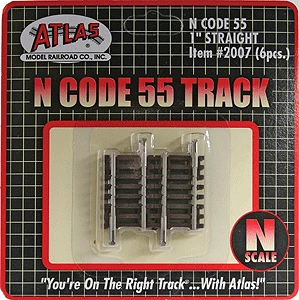 Atlas 2007 N Scale Code 55 Straight Track 1" 6 Pack 1 Atlas 2007 N Scale Code 55 Straight Track 1" 6 Pack