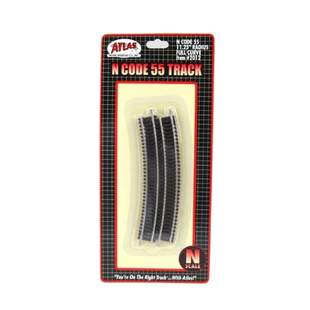 Atlas 2012 N Scale Code 55 Curve Track 11 1/4" Radius 6 Pack 1 Atlas 2012 N Scale Code 55 Curve Track 11 1/4" Radius 6 Pack