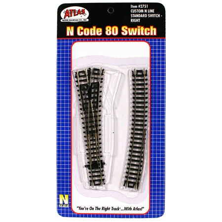 Atlas 2751 N Scale Code 80 Custom Right Hand Turnout 2 Atlas 2751 N Scale Code 80 Custom Right Hand Turnout - Image 2