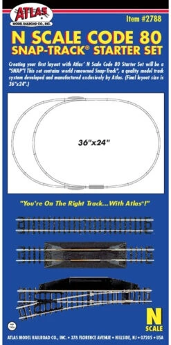 Atlas 2788 N Scale Code 80 Snap-Track Starter Set (24)