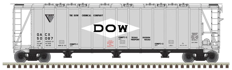 Atlas 50002905 N Scale 3500 Cu Fu Covered Hopper DOWX #50087 1 Atlas 50002905 N Scale 3500 Cu Fu Covered Hopper DOWX #50087