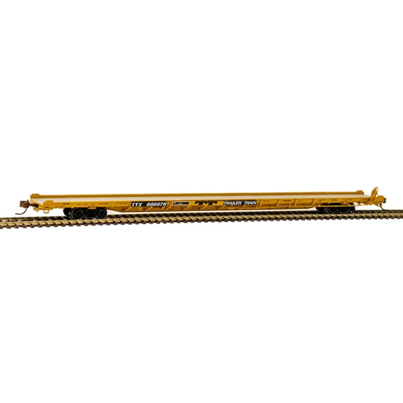 Atlas 50005530 N Scale F89J 89' TOFC Flatcar "1970's Yellow" TTX 600976 1 Atlas 50005530 N Scale F89J 89' TOFC Flatcar "1970's Yellow" TTX 600976