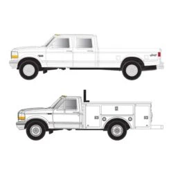 Atlas 60000148 N Scale Ford F-250 And F-350 Pickup Truck Set - Undecorated