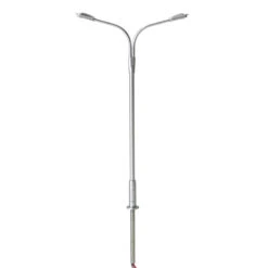 Atlas 70000153 N Scale SilverDouble Arm Streetlight With Warm White LED 3 Pack