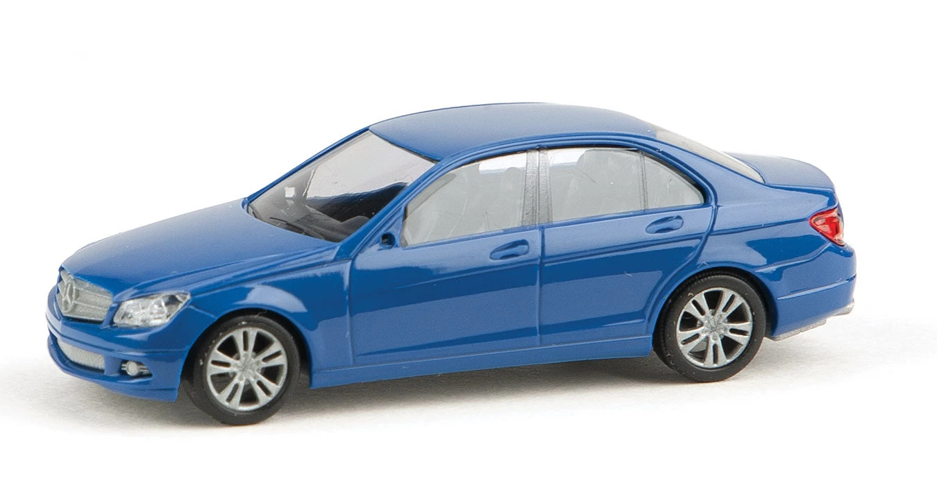 Busch 89139 HO Scale (1:87) Blue Mercedes-Benz C-Class Sedan 1 Busch 89139 HO Scale (1:87) Blue Mercedes-Benz C-Class Sedan