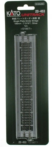 Kato 20453 N Scale UniTrack 186mm 7-5/16" Plate Girder Bridge, Silver