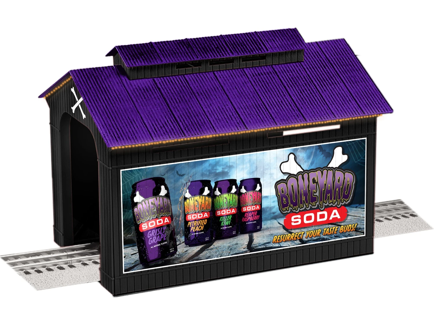 Lionel 2129330 O Gauge Lighted Half Covered Bridge Halloween 1 Lionel 2129330 O Gauge Lighted Half Covered Bridge Halloween