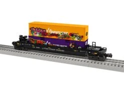 Lionel 2328340 O Gauge Halloween Graffiti Max-Stack Well Car With Container Load