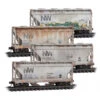 Micro-trains 993 05 013 N Scale ACF 2 Bay Covered Hopper NW 4 Pack Weathered
