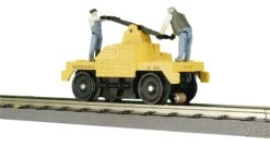 MTH 30-2520 O Gauge Operating Hand Car Yellow - NOS