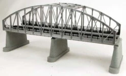 MTH 40-1123 O Gauge RealTrax Double Track Steel Arch Bridge - Silver