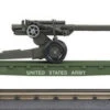 MTH RailKing 30-7099 O Gauge Flatcar With 105mm Howitzer Load Single