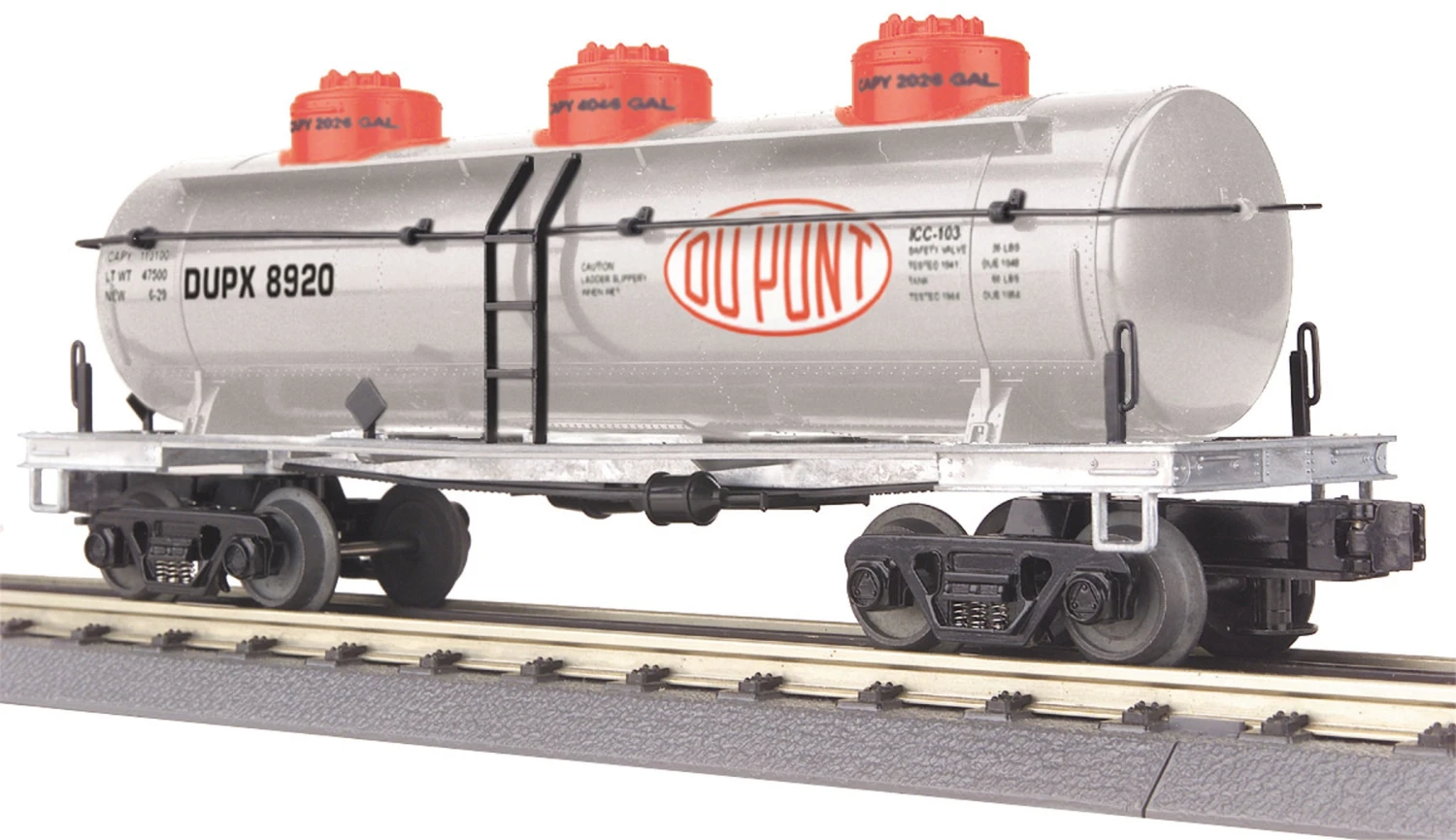 MTH Railking 30-7361 O Gauge 3 Dome Tank Car DuPont - NOS 1 MTH Railking 30-7361 O Gauge 3 Dome Tank Car DuPont - NOS