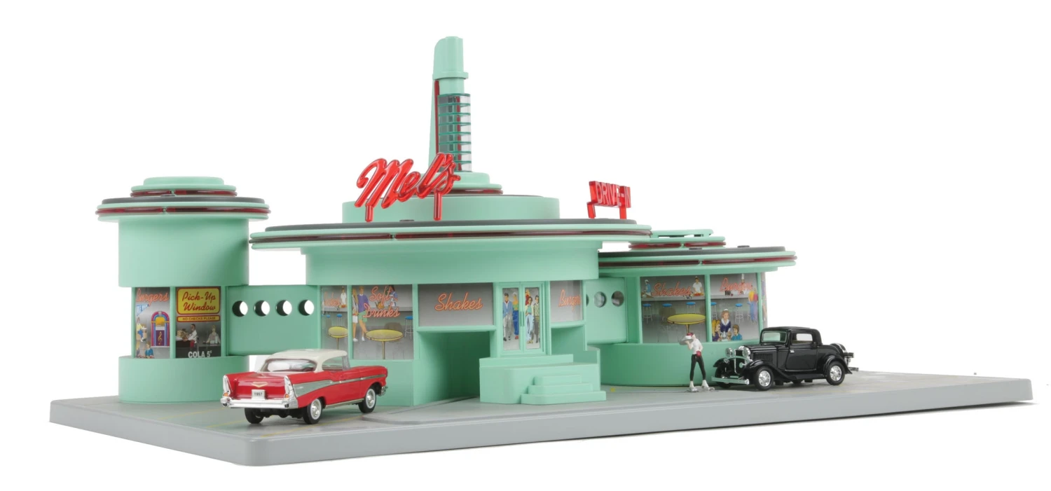 MTH RailKing 30-9105 O Gauge Operating Drive-In Diner - Mel's Diner - NOS 1 MTH RailKing 30-9105 O Gauge Operating Drive-In Diner - Mel's Diner - NOS