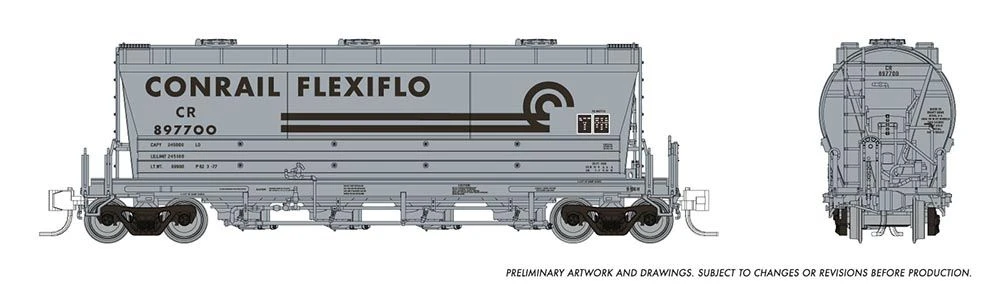 Rapido Trains 533007A N Scale PD3500 Flexi Flo Covered Hopper Conrail (Billboard) CR # Varies 2 Rapido Trains 533007A N Scale PD3500 Flexi Flo Covered Hopper Conrail (Billboard) CR # Varies - Image 2