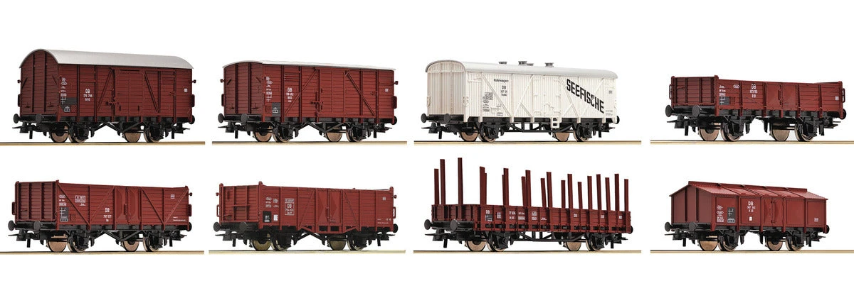 Roco 44002 HO Scale Frieght Car 8 Pack Deutsche Bundesbahn DB - NOS 1 Roco 44002 HO Scale Frieght Car 8 Pack Deutsche Bundesbahn DB - NOS