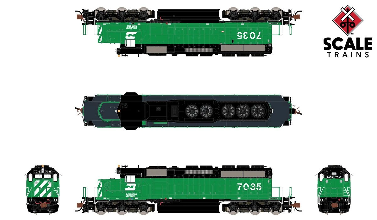 ScaleTrains 33784 Rivet N Scale EMD SD40-2 Burlington Northern BN 7035 1 ScaleTrains 33784 Rivet N Scale EMD SD40-2 Burlington Northern BN 7035