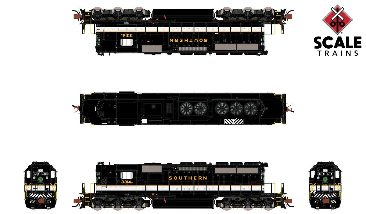 ScaleTrains 33818 Rivet N Scale EMD High Hood SD40-2 "Dulux" Southern 3327K 2 ScaleTrains 33818 Rivet N Scale EMD High Hood SD40-2 "Dulux" Southern 3327K - Image 2