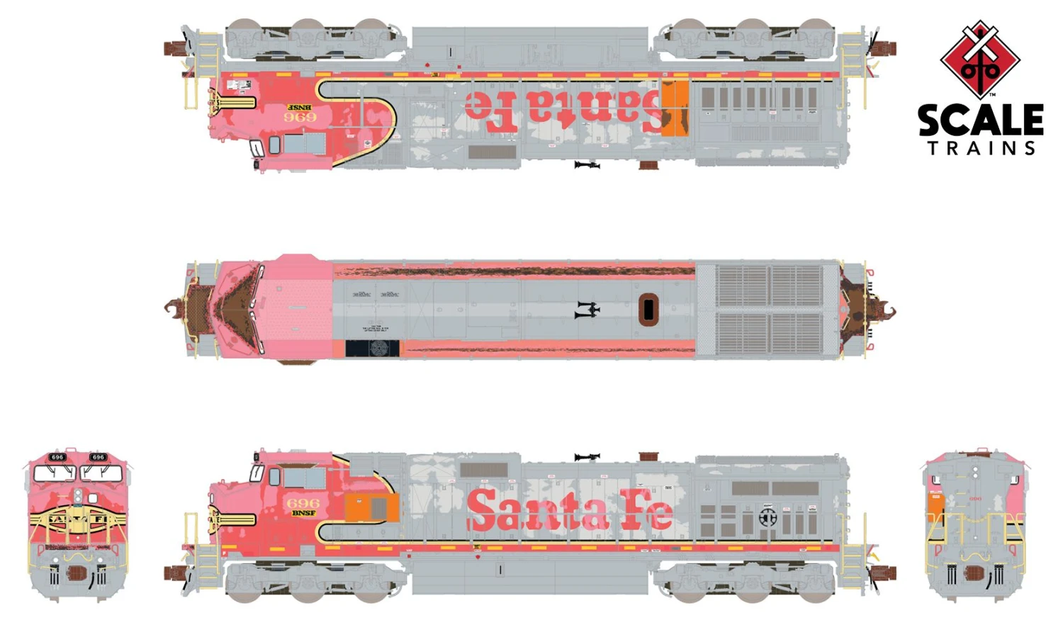 ScaleTrains 38524 Rivet Counter N Scale GE Dash 9-44CW Ex-Santa Fe BNSF 696 2 ScaleTrains 38524 Rivet Counter N Scale GE Dash 9-44CW Ex-Santa Fe BNSF 696 - Image 2