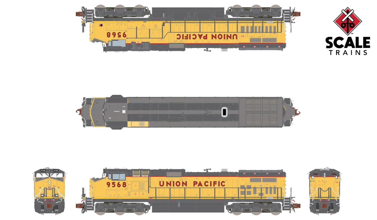 ScaleTrains 38544 Rivet Counter N Scale GE Dash 9-44CW Union Pacific UP 9568 2 ScaleTrains 38544 Rivet Counter N Scale GE Dash 9-44CW Union Pacific UP 9568 - Image 2