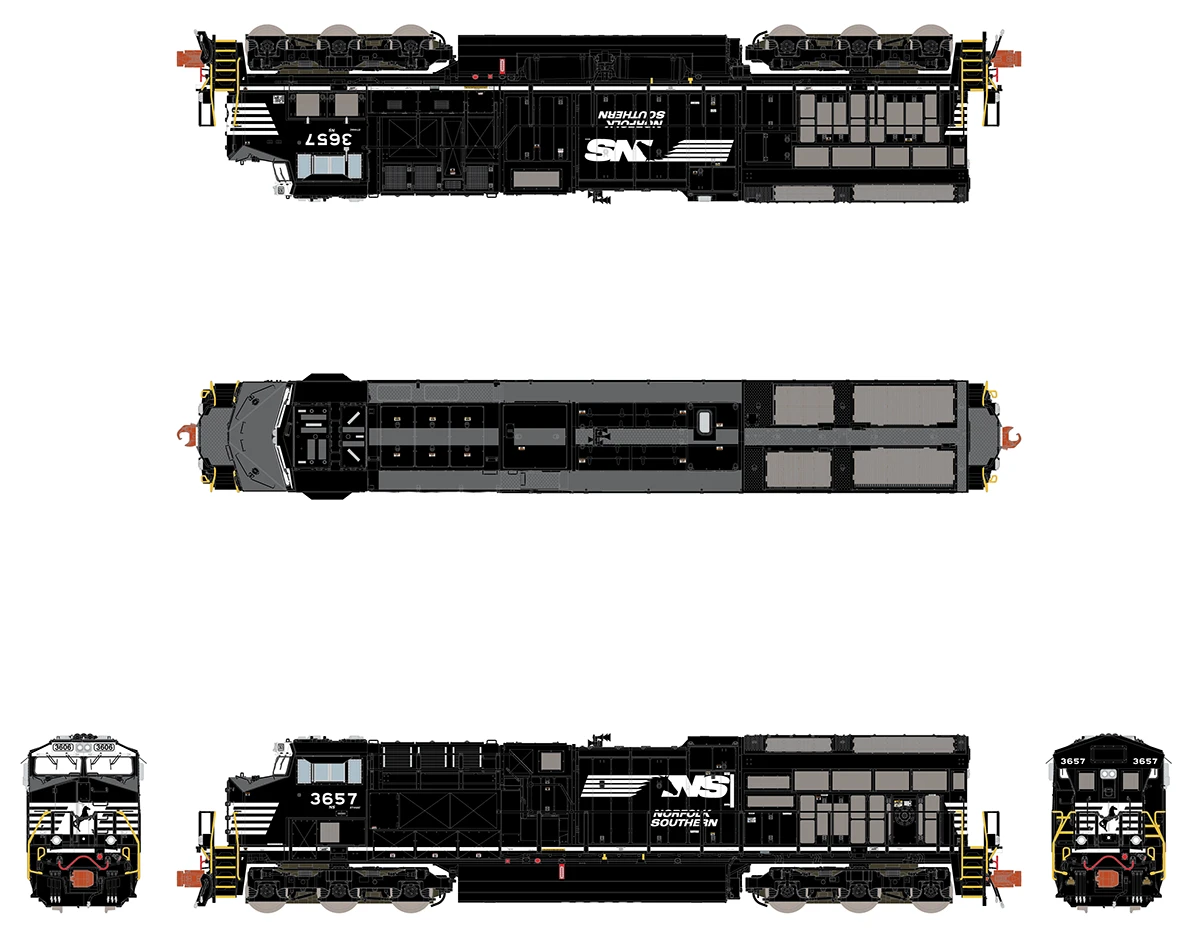 ScaleTrains Rivet 33662 N Scale GE ET44 Tier 4 Diesel "Horsehead" NS 3667 DCC & Sound 2 ScaleTrains Rivet 33662 N Scale GE ET44 Tier 4 Diesel "Horsehead" NS 3667 DCC & Sound - Image 2