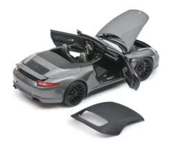 Schuco 450039800 (1:18) Porsche 911 Carrera GTS Convertable 991.1 - Grey Metallic -Lione Train Model Shop schuco 450039800 1 18 porsche 911 carrera gts convertible 991 1 grey metallic