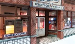 Woodland Scenics Woodland BR5873 O Scale Built Up Structure Smith Brothers TV & Appliance Store -Lione Train Model Shop woodland br5873 o scale built up structure smith brothers tv appliance store 5