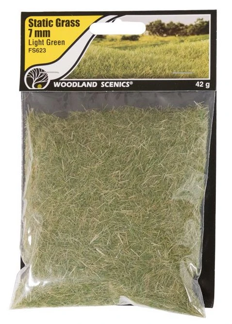 Woodland Scenics Woodland FS623 Static Grass 7mm Light Green 1 Woodland Scenics Woodland FS623 Static Grass 7mm Light Green