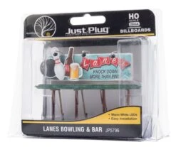 Woodland Scenics Woodland JP5796 HO Just Plug Lighted Billboard Lanes Bowling -Lione Train Model Shop woodland jp5796 ho just plug lighted billboard lanes bowling b