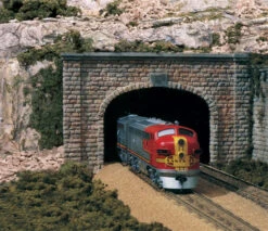 Woodland Scenics C1157 N Scale Double Track Tunnel Portal - Cut Stone (2-Pack)
