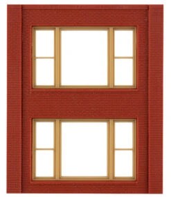 Woodland Scenics DPM 30164 HO Scale Two Story Wall Sections - 20th Century Windows 4-Pack