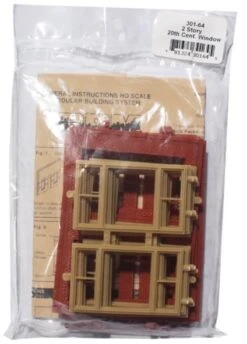 Woodland Scenics DPM 30164 HO Scale Two Story Wall Sections - 20th Century Windows 4-Pack -Lione Train Model Shop woodland scenics dpm 30164 ho scale two story wall sections 20th century windows 4 pack modular structure systemb