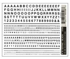 Woodland Scenics DT508 Dry Transfer Decals - Railroad Gothic Letters, Black