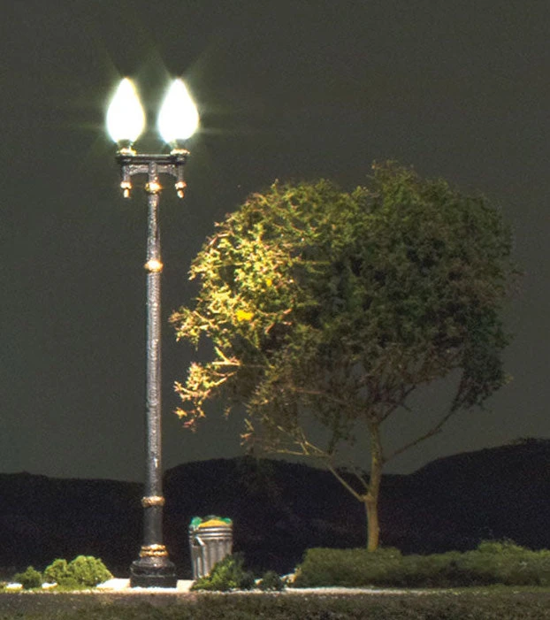 Woodland Scenics JP5632 HO Scale Just Plug Street Lights - Double Lamp Post (3-Pack) 3 Woodland Scenics JP5632 HO Scale Just Plug Street Lights - Double Lamp Post (3-Pack) - Image 3