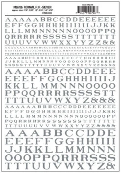 Woodland Scenics MG706 Model Graphics, Roman Letters, Silver