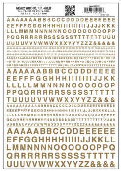 Woodland Scenics MG722 Model Graphics, Gothic Letters, Gold