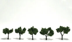 Woodland Scenics TR1502 Ready-Made Tree, Medium Green 1.25-2" (5-Pack)