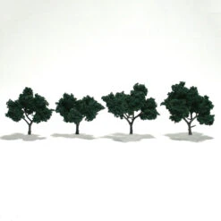 Woodland Scenics TR1505 Ready-Made Tree, Dark Green 2-3" (4-Pack)